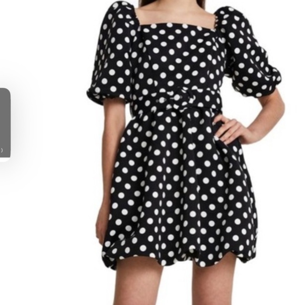 River island size 12‎ puff polka dot dress